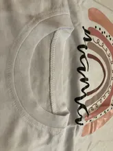 Camiseta a juego con estampado de Arco Iris para madre e hija, camiseta de manga corta con apariencia familiar, ropa de madre e hija, 1 unidad