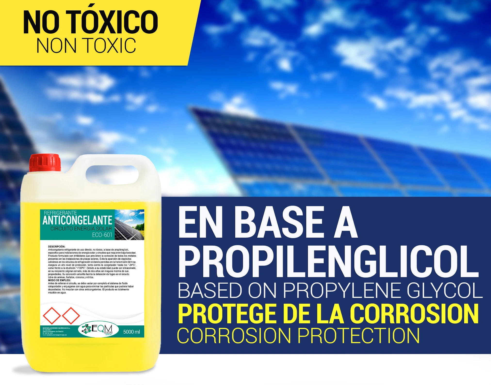 Refrigerant-antifreeze Solar plate 5 L | Caloporter liquid with propylene  glycol I ECO-601 I EQM chemical solutions - AliExpress