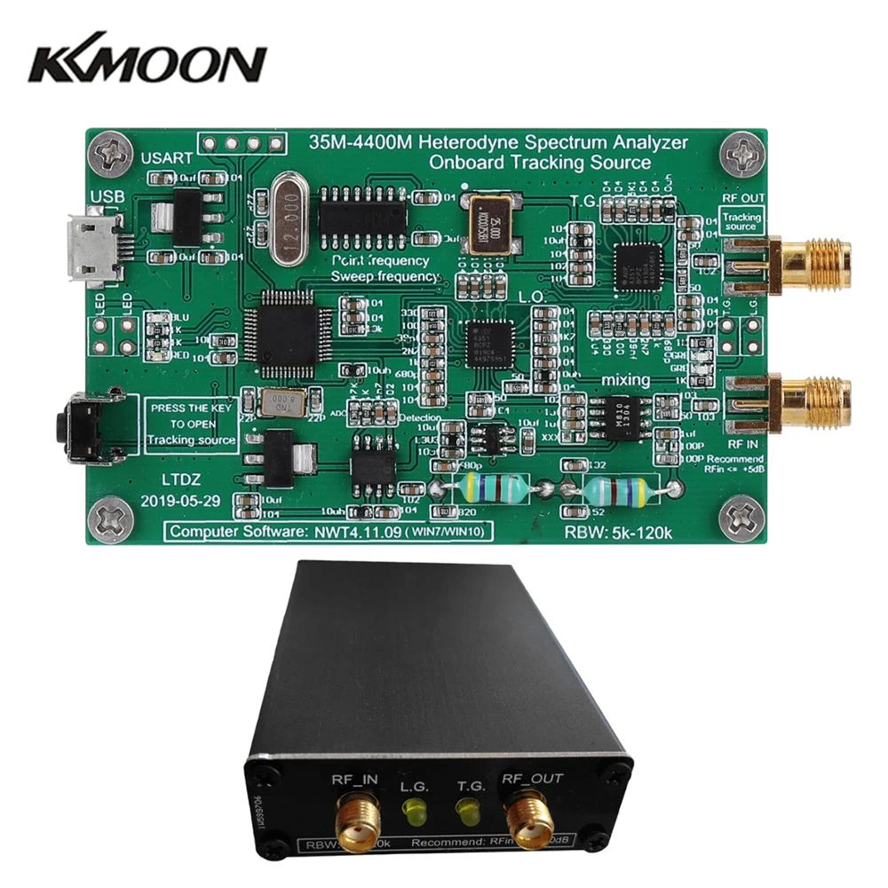 HYY-YY Spectrum Analyzer USB LTDZ 35-4400M Signal Source with Tracking Source Module RF Frequency Domain Analysis Tool with Aluminum Housing HYY-YY Spectrum Analyzer USB LTDZ 35-4400M Signal Source with Tracking Source Module RF Frequency Domain Analysis Tool with Aluminum Housing