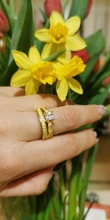 Anillo de boda de circonia cúbica para parejas, sortija de boda para aniversario romántico, Color dorado, accesorios de joyería para hombre y mujer
