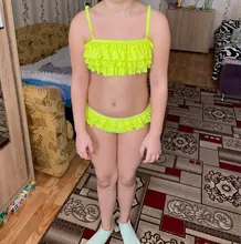 Nuevo 2021 hueco chicas 3 ~ 14Y niñas traje de baño de estilo Set de Bikini de niños de dos piezas de los niños Beachwear-ST9031mix