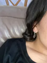 Pendientes de plata de Plata de Ley 925 auténtica asimétrica pendientes con argolla de corazón para las mujeres pendiente plateado a la moda de regalo de la joyería