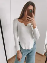 Ropa de primavera y verano para mujer, Jersey sexy elástico de cintura alta con cuello cuadrado y mangas completas, WK080, 2021