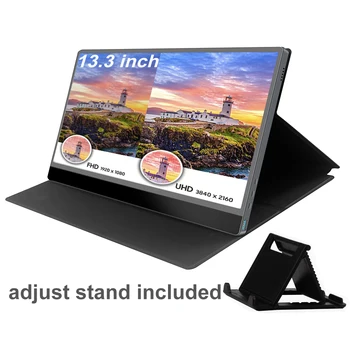 

13.3 inch portable monitor 4K or 1080P supper narrow frame ideal for smart phones, xbox, switch, PS station game console etc.