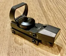 Mira telescópica de 20mm para rifle, óptica de caza, reflejo holográfico de punto rojo, mira Táctica de 4 retículas, mira de colimador