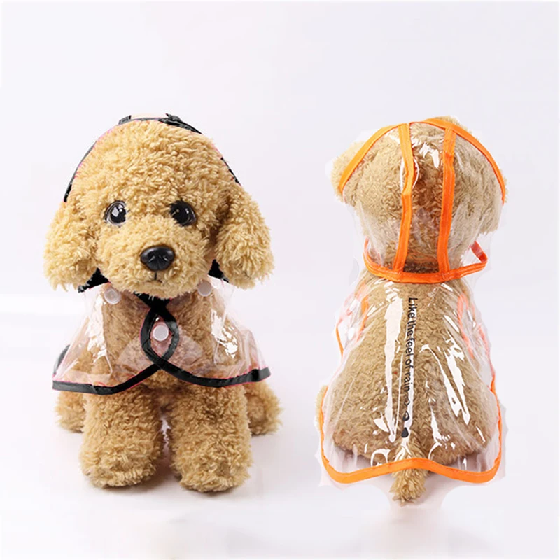 Pet Jacket for Rain Dog Transparent Raincoat Adjuastable Waterproof Coat Small Medium Dogs Hooded Design | Дом и сад