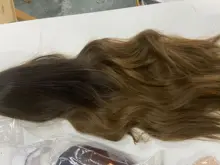 LOUIS FERRE-Peluca de cabello sintético para mujer afroamericana, cabellera artificial ondulado con flequillo, color marrón claro, fiesta de Cosplay, Alta Temperatura