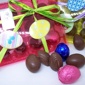 

"Eggscelentes". 2x100g egg cups chocolate soft. Gluten Free, No allergens, Vegan.