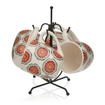 

Set of Mugs Metal Ceramic (4 Pieces)