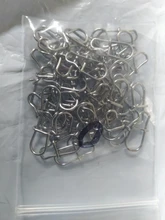 50 unids/bolsa de acero inoxidable rápido Clip cerradura Snap giratorio de anillos de seguridad fotos herramientas de pesca conector pesca gancho removedor giratorio