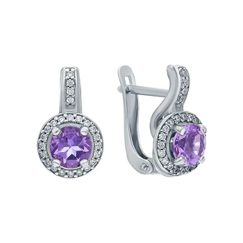 

Silver earrings with alexite and cubic zirconia sunlight sample 925