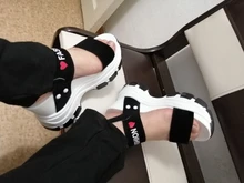 Moipheng-Sandalias de plataforma para mujer, zapatos de tacón alto y grueso con cuña, punta de pez, color rojo, novedad de verano de 2021