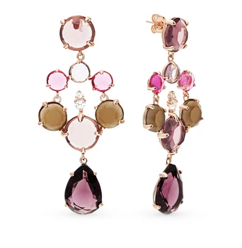 

Silver earrings with alpanite and cubic zirconia sunlight