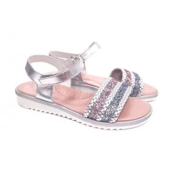 

Sandals for girl leather silver D'Bebé High Collection