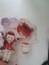 Figura de Anime Genshin Impact Zhongli Diluc Venti Klee Keqing Qiqi, soporte acrílico, modelo de placa, decoración de escritorio, señal de pie, regalos para seguidores