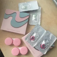 2 unids/par Rosa lentes accesorios de anime de lentes de contacto de Color lentes de Color ojo póngase en contacto con Lenases Yealry UYAAI Anime cosplay
