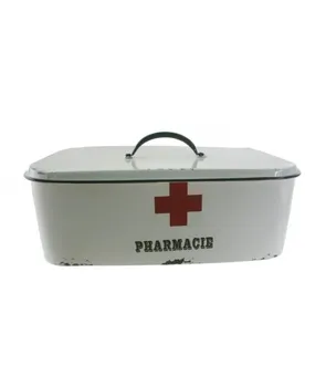 

Box for storing medicines metal white color. Measures: 18x39x22 cm.