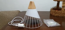 Pendant-Lamp Lampshade Led-Bulb Kitchen-Light Wood Bedroom PHYVAL E27 Aluminum Nordic