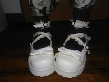 Lolita-zapatos de cosplay para mujer, zapatillas japonesas en blanco suave, rojo y negro, kawaii, lolita