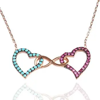 

Heart To heart Against Model Women Silver Necklace 2