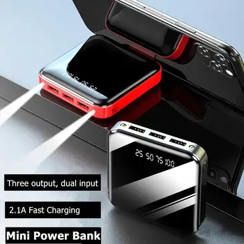 

Wireless Mobile Power Bank Bin 2.1A Fast Charging Digital Display Mini Portable External Battery With Stand Flashlight Bracket
