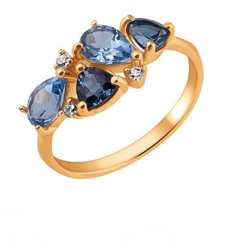

Gold ring with Topaz and cubic zirconia sunlight sample 585