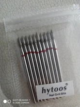 HYTOOS 10 unids/set taladro clavo Bits de diamante cortadores para manicura para cutícula Burr fresadora cortador de uñas pedicura accesorios herramientas