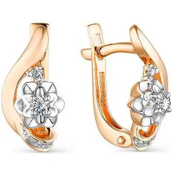 

Alcor earrings with 10 diamonds in red gold