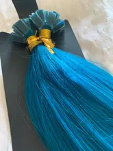 Surtido parcial de proveedor de fondo grueso 35cm-55cm 1g 25 hilos 50 hilos máquina humano Remy cabello de fusión con punta plana, de queratina extensiones de cabello para salón