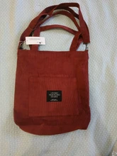 Bolso de hombro de pana para mujer, de tela a rayas, informal, con cremallera, cruzado de lona, Lindo bolso compras