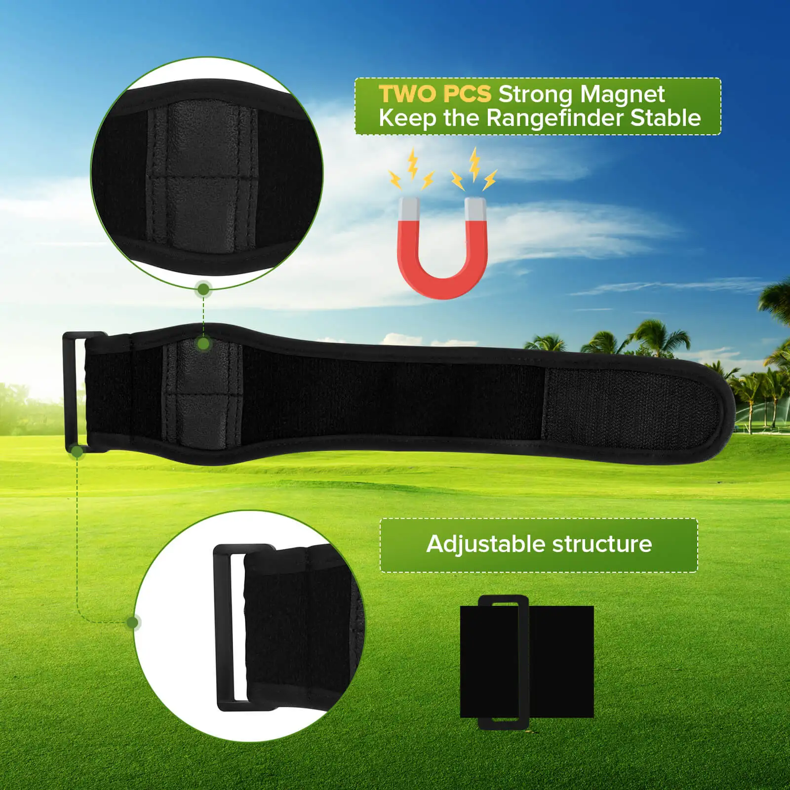 Laser Rangefinder BOBLOV Golf Rangerfinder Magnetic Holder Strap Universal Magnetic Strap Strong Magnetism and Gentle Touch Envelop Golf Rangefind