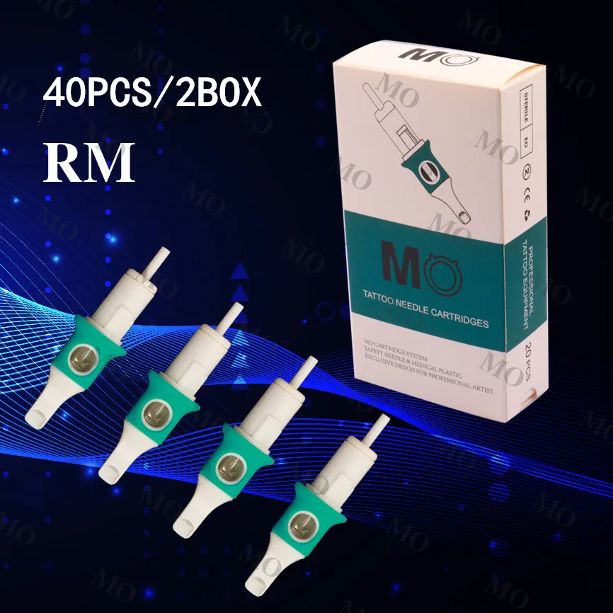 

#12RM/0.35MM & 10RM/0.30MM Professional Tattoo Cartridge Needles MO 40pcs Round Magnum Disposable Needles for Tattoo Machines