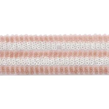 

3ar070 braid with paillettes lampwork 3,5 cm * 14,63 m (pink)