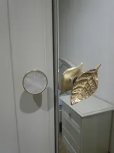 KAK-Ganchos de latón estilo pastoral de pared para colgar ropa, conchas de estilo nórdico para gabinete, perillas de baño, cocina y pasillo, muebles, color dorado