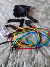 11 unids/set tubo de látex resistencia bandas elásticas para Fitness Yoga gimnasio Ejercicio de tirar de la cuerda casa soporte elástico entrenamiento de la fuerza muscular