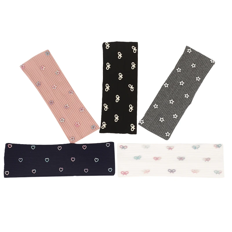 Women Adult Solid Color Fashion New Yoga Sport Headband Soft Elastic Girls Casual Ribbing Cotton Headwear With Bow Accessories