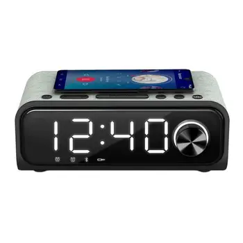 

Clock-Radio with Wireless Charger Energy Sistem Speaker 4 Bluetooth 5.0 10W Black Silver