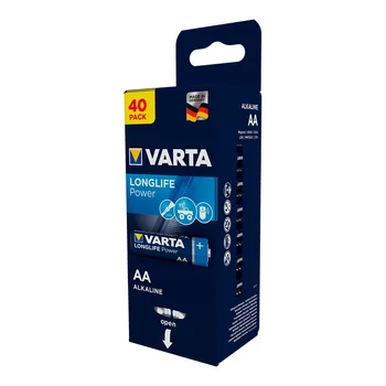 

BATTERY VARTA LONGLIFE AA LR6 (PACK 40UNI BULK) 6X14X5CM