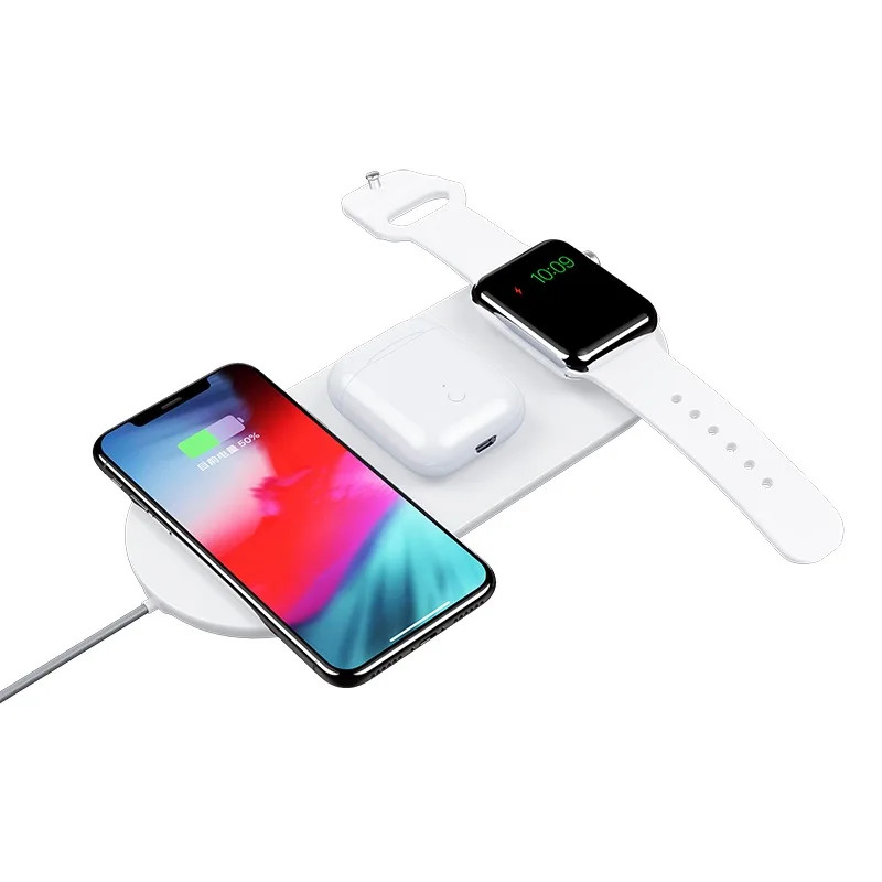

Smart Fast Wireless Charging Docking Station AirPower 3 in 1 Qi Fast Wireless Charger Pad for i Watch 3/2/1,iPhone Xs Airpods