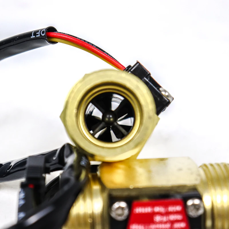 Copper Water Flow Sensor NPN Output Hall High-precision Turbine Flowmeter 6 Poin