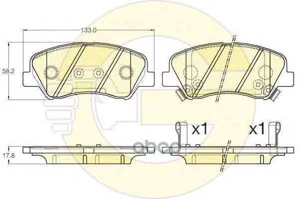 Колодки Тормозные Hyundai Solaris 10-/Kia Rio 11- Передние Girling 6135485 Girling арт. 6135485