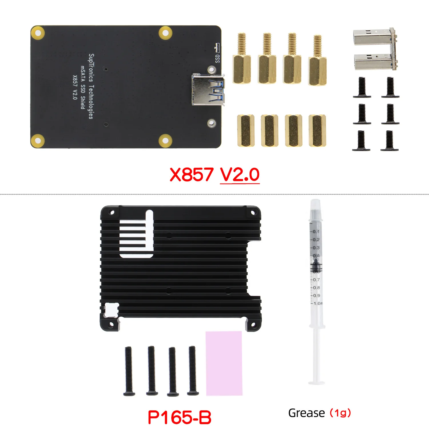 Raspberry Pi 4 Model B mSATA SSD Storage Expansion Board, X857 V2.0 S –  Lonten Technology