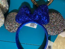 Minnie de Disney orejas de montaña espacial diadema gran lentejuelas arcos orejas traje diadema Cosplay felpa adultos/niños diadema