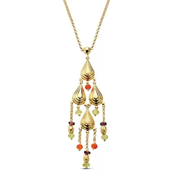 

Choker 18k gold tears network stone 42cm. 9,25gr. [AB3338]