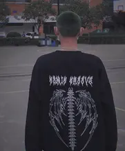 Ropa de calle de primavera para mujer, Tops negros, Sudadera con capucha gótica blanca de gran tamaño, ropa de calle para mujer, sudaderas geniales de hip-hop para parejas