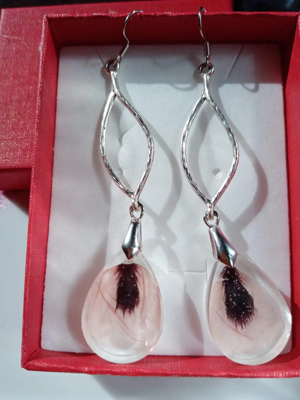 Серьги из эпоксидной смолы с лепестками мака Handmade | Украшения и аксессуары