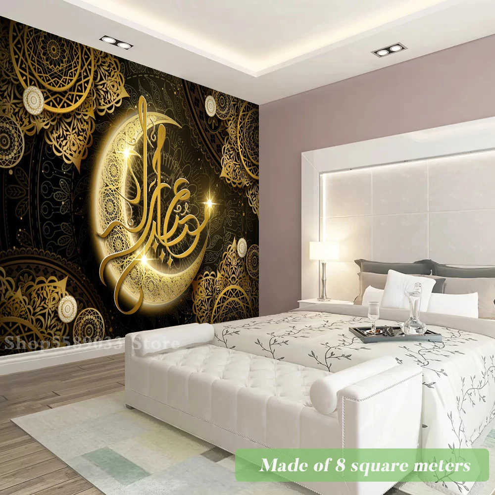 

Luxurious Mandala Flower Moon Printed Bedroom Wallpaper Home Decor Living Room Wall Mural Ramadan Islamic Muslim Custom Any Size