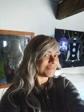 EASIHAIR-Peluca de cabello ombré ondulado para mujer afroamericana, cabellera artificial larga con flequillo, color gris, resistente al calor