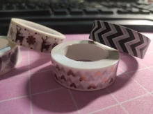 Washi Tape-papel japonés de 1,5 cm * 10m, 1 unidad de papel Washi de lámina de corazón, herramientas de Scrapbooking Kawaii, cinta adhesiva, álbum de fotos de Navidad, cintas decorativas Diy