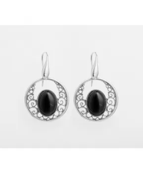 

Earrings silver and jet
